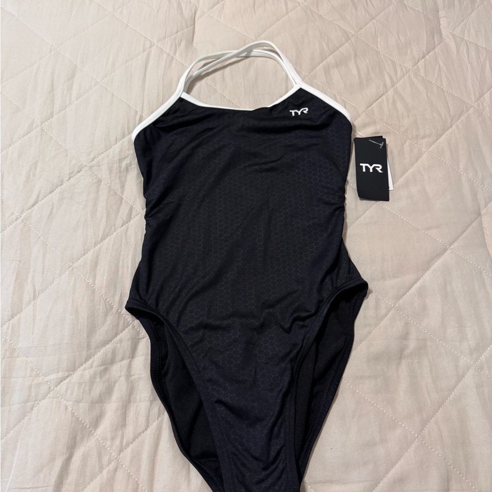 TYR Black and White One-Piece Swimsuit